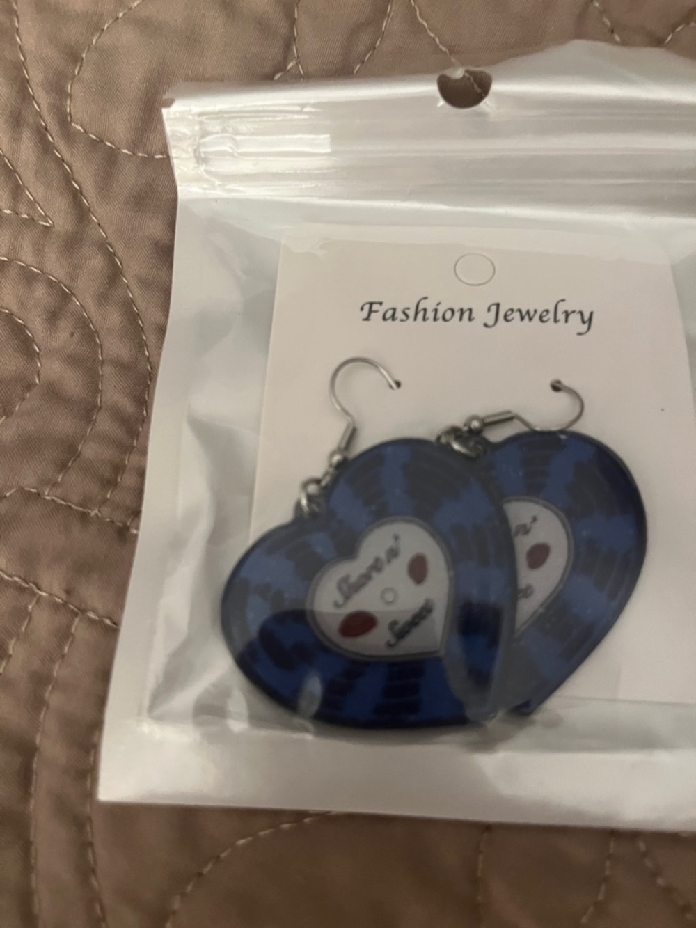 Blue Heart Dangle Earrings - Fashion Jewelry “Short & Sweet”